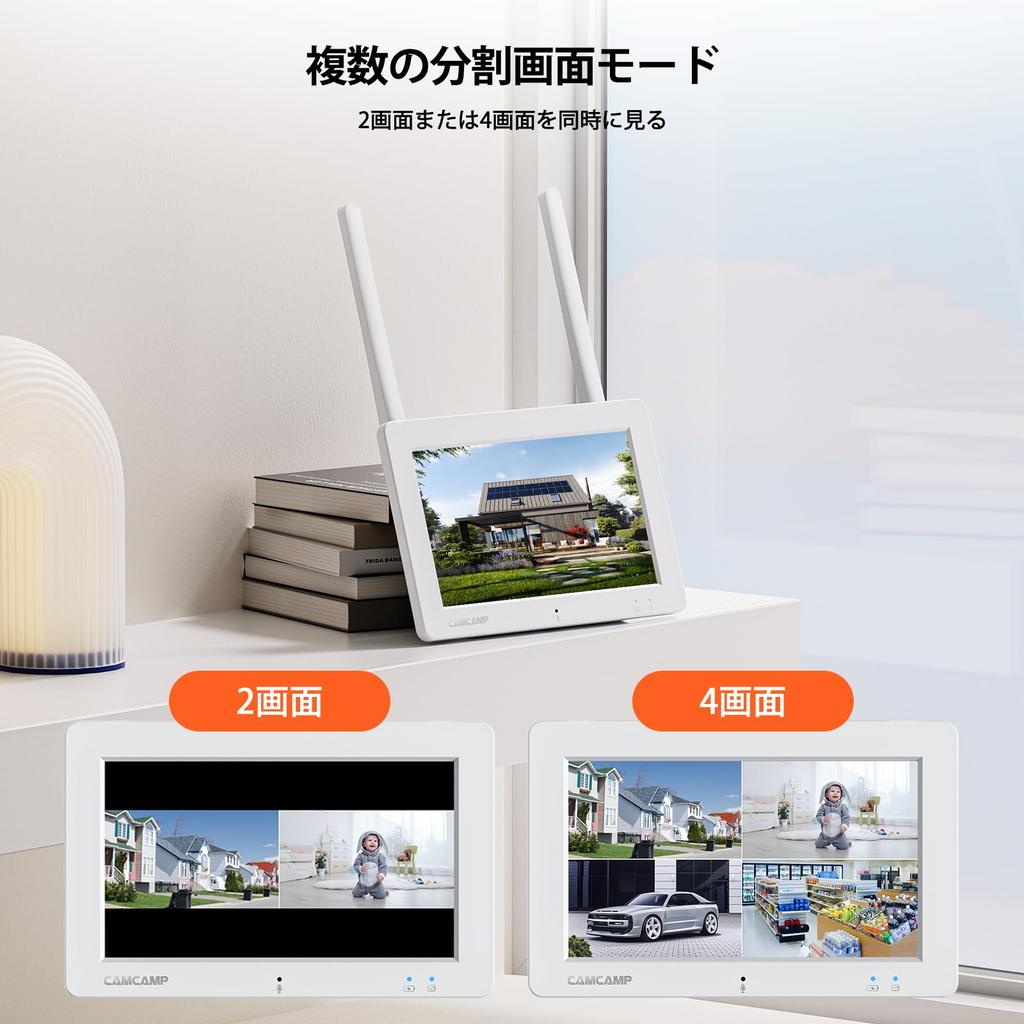 CAMCAMP Outdoor Security Camera with and PTZ Security Camera Set for Indoor and Outdoor Easy Recording with Light and Remote and Up to 4 Channels IP66