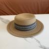 New Summer Panama Straw Sun Hats for Women Men's Fashion Flat Brim Ribbon Beach Hat Travel Cap Chapeau Femme Bohemia Elegant Hat