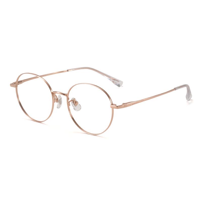 Ultralight Pure Titanium Vintage Round Eyeglass Frames 51 - Simple, Fashionable Design, Compatible with Prescription Lenses