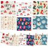 6PCS Christmas Pattern Swedish Dishcloths Kitchen Dish Towels Absorbent Dish Rags Eco-Friendly Washable Cleaning Wipe Cloths