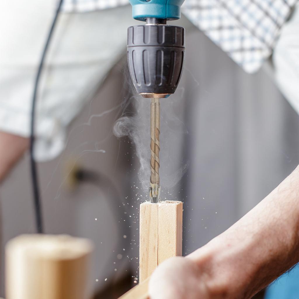 Hexagonal Shank Spiral Groove Cross Alloy Drill Bit Ceramic Four-blade Drill Bit