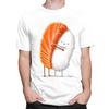 Anpassade Söta Sushi-Kram T-shirts för Män Kortärmad Fritids-T-shirt Cool Tecknad Japansk Mat T-shirt Lös Passform 100% Bomull T-shirts