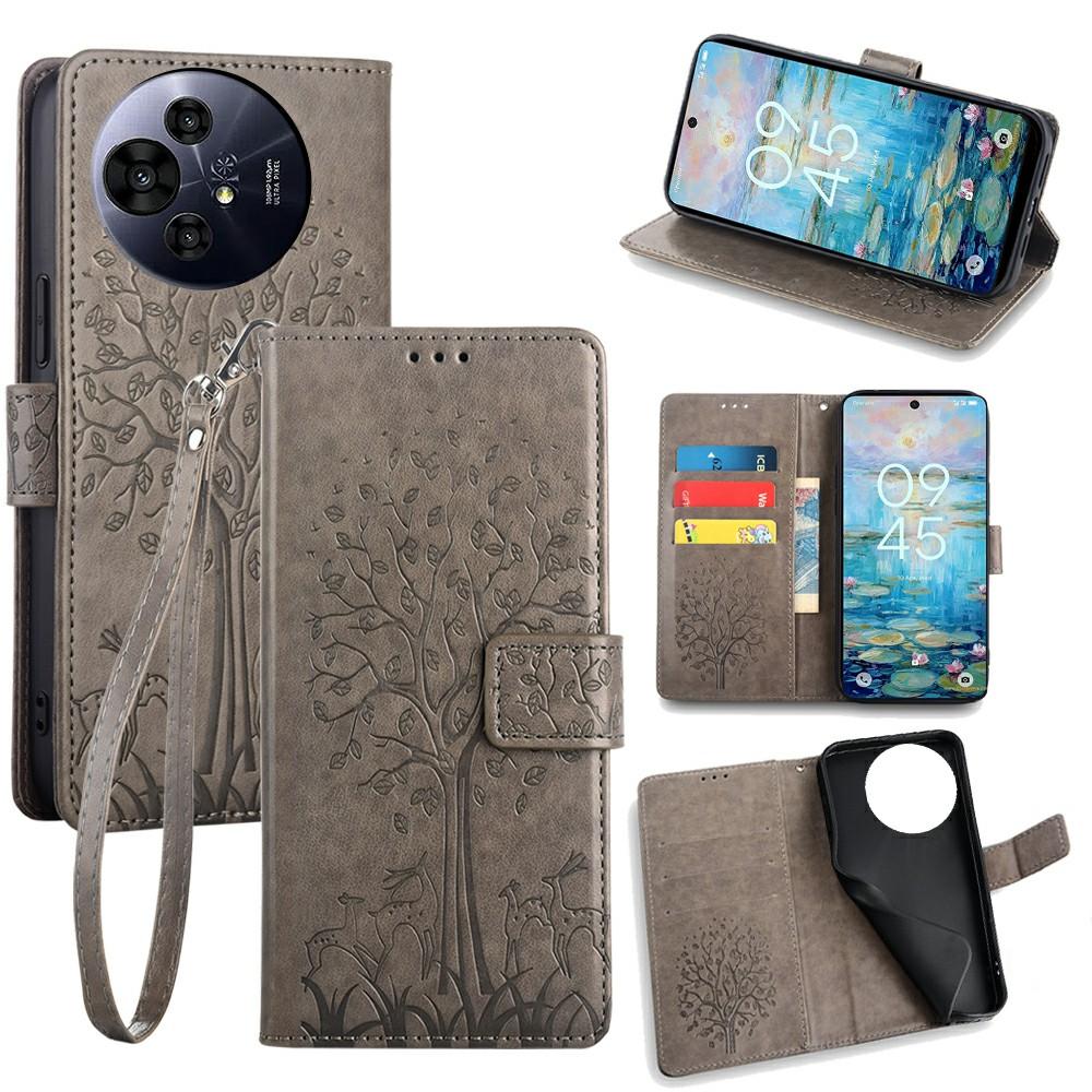For TCL 50 Pro NxtPaper 5G/50 NxtPaper 5G Case PU Leather Wallet Phone Cover Tree Deer Imprinted