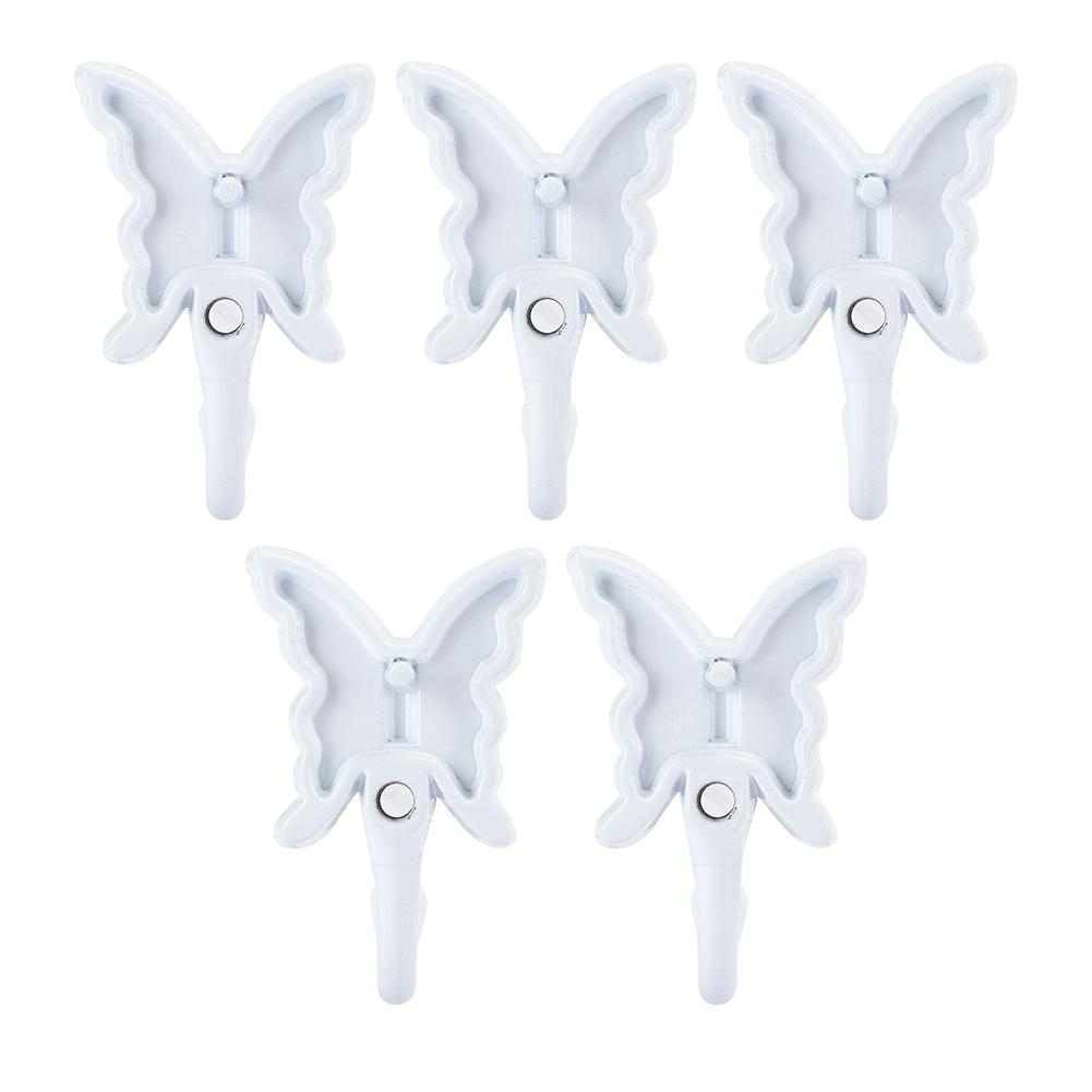 5PCs Clothes Hook Single Bow Type European Retro Zinc Alloy White Wardrobe Use 35 x 55MM