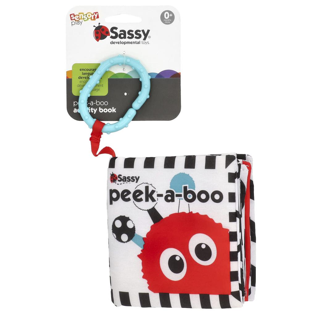 Sassy Developmental Toy, Peek-A-Boo Activity Book, Ages 0 Months and Up, 1 Piece