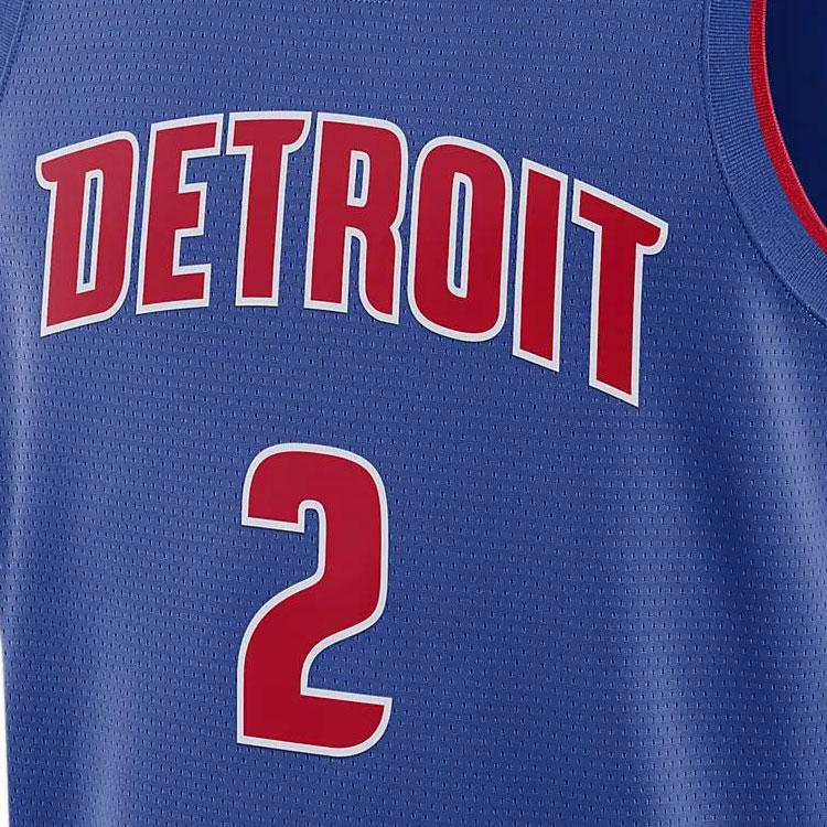 Nike NBA Detroit Pistons Cade Cunningham No. 2 Performance Basketball Vest With Moisture-Wicking Breathable Fabric Unisex Tops Deep-Blue DN2004-401