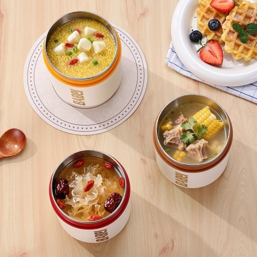 304 Stainless Steel Insulated Breakfast Mug 450ml Leak-Proof Hot & Cold Mug Double Wall With Handle Thermal Travel Mug Lunch Use