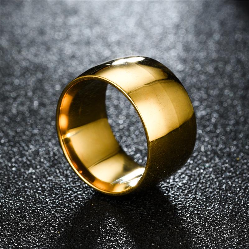 Breiter 12mm Herrenring Titanstahlringe Breiter Glänzender Großer Herrenring Feiner Schmuck Herrenschmuck