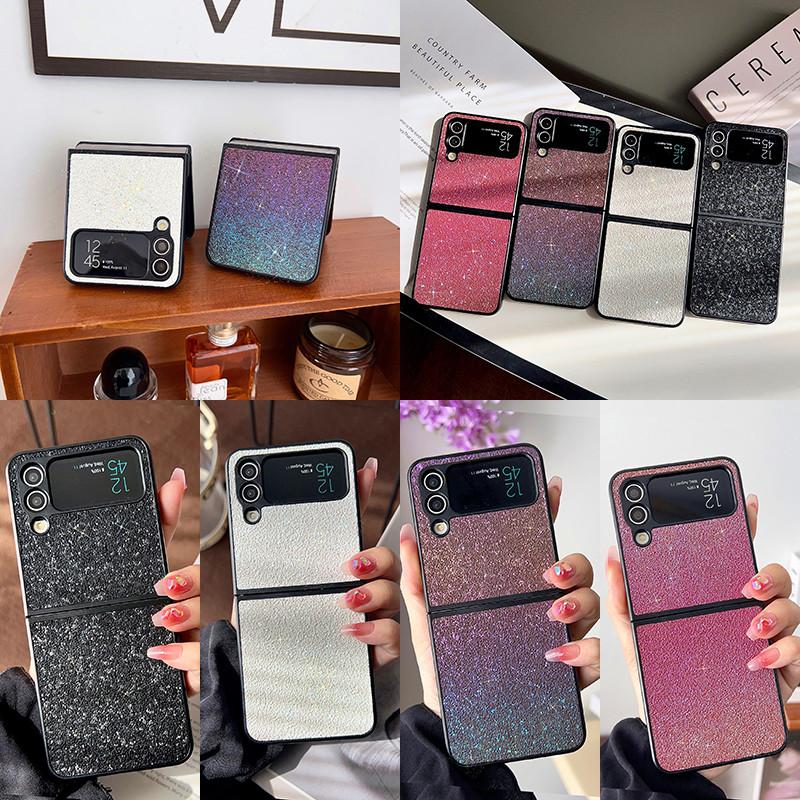 Luxury Cute Bear Glitter Pearl Short Chain Case for Samsung Galaxy Z Flip 4 Case 5G for Galaxy Z Flip3 Shockproof Cover