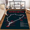 Tappeto con Design Mappa Circuito di Nürburgring Tappeto Antiscivolo Adatto per Divani in Soggiorno e Camera da Letto.