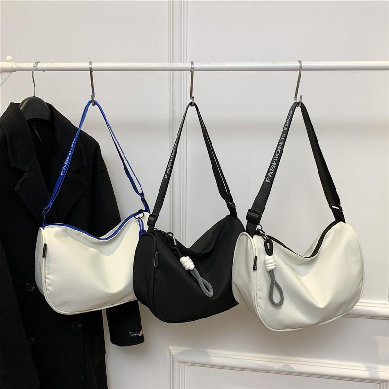 Women's Large Capacity Nylon Crossbody Bag with Wide Strap