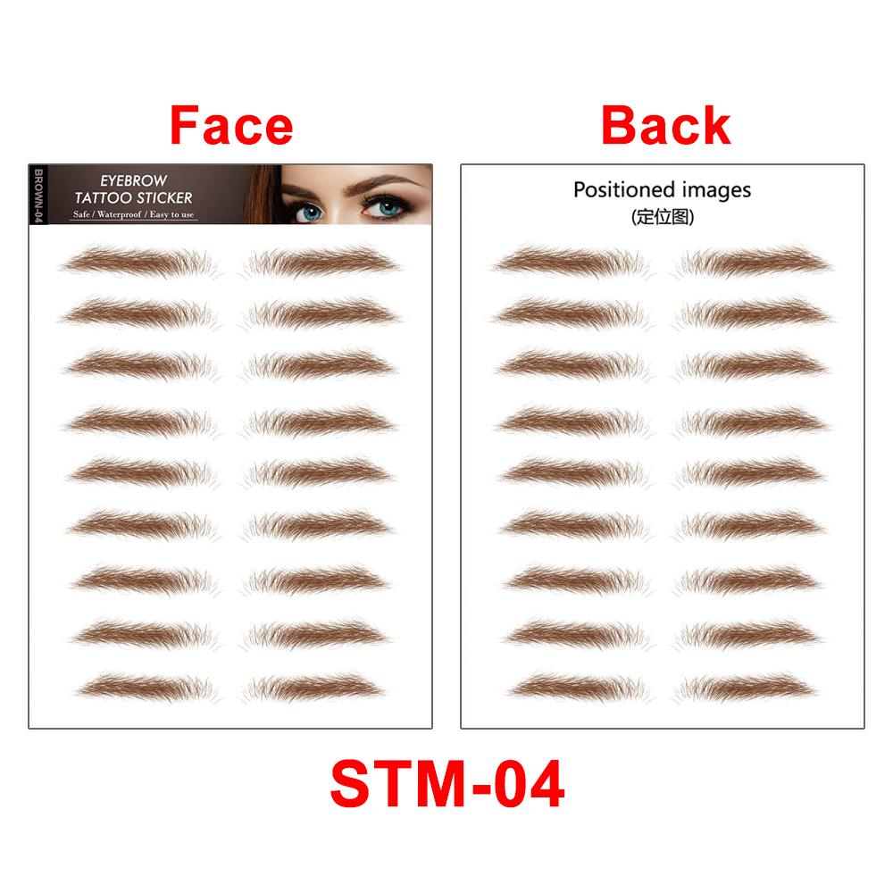 New Arrivals Water Transfer Girls Cosmetic Disposable Fake Temporary 4d Eye Brow Tattoo