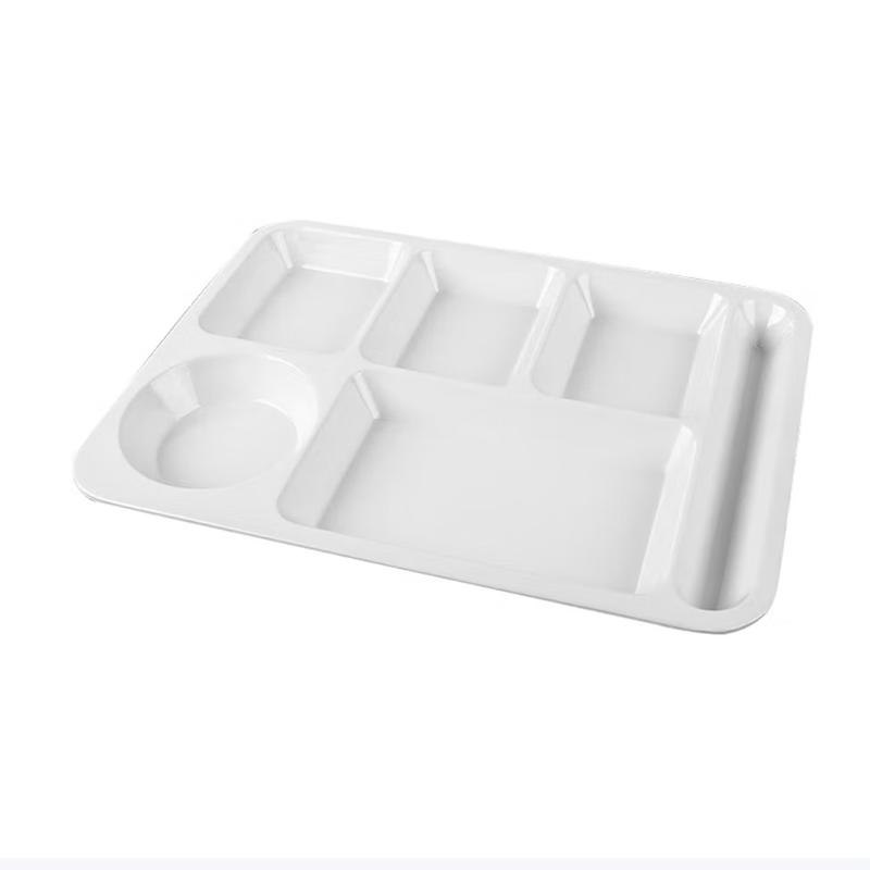 Commercial Melamine 6-Compartment Meal Tray