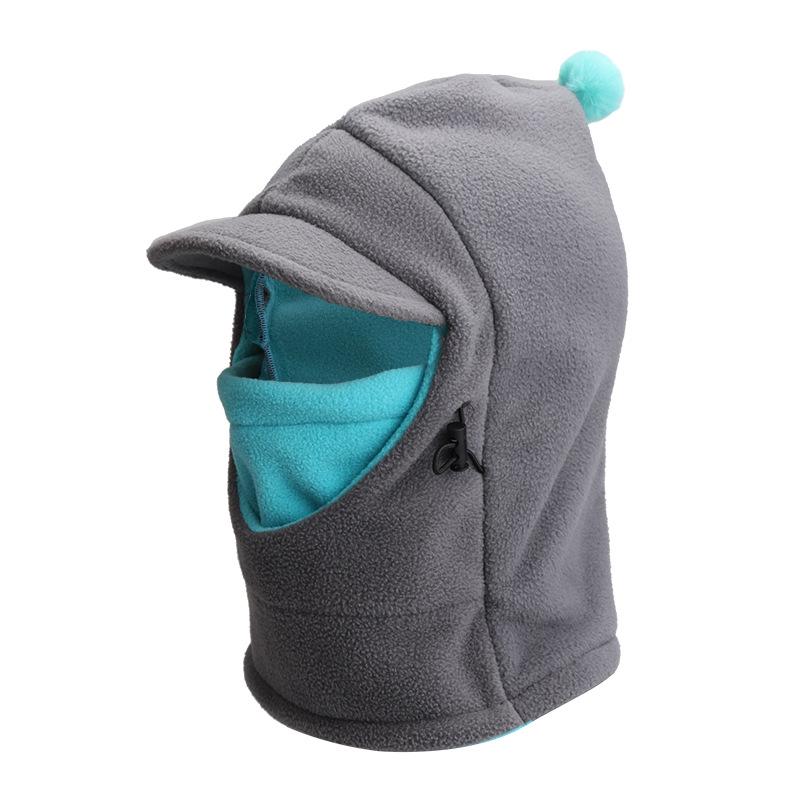 Children's hats Autumn and winter boys and girls scarf ear protection integrated middle and older children winter warm windproof cap cap