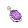Dainty Purple Fire Opal Gemstone Silver Pendant in 925 Sterling Silver - Handmade Pear Design, Everyday Wear Jewelry Engagement Gift