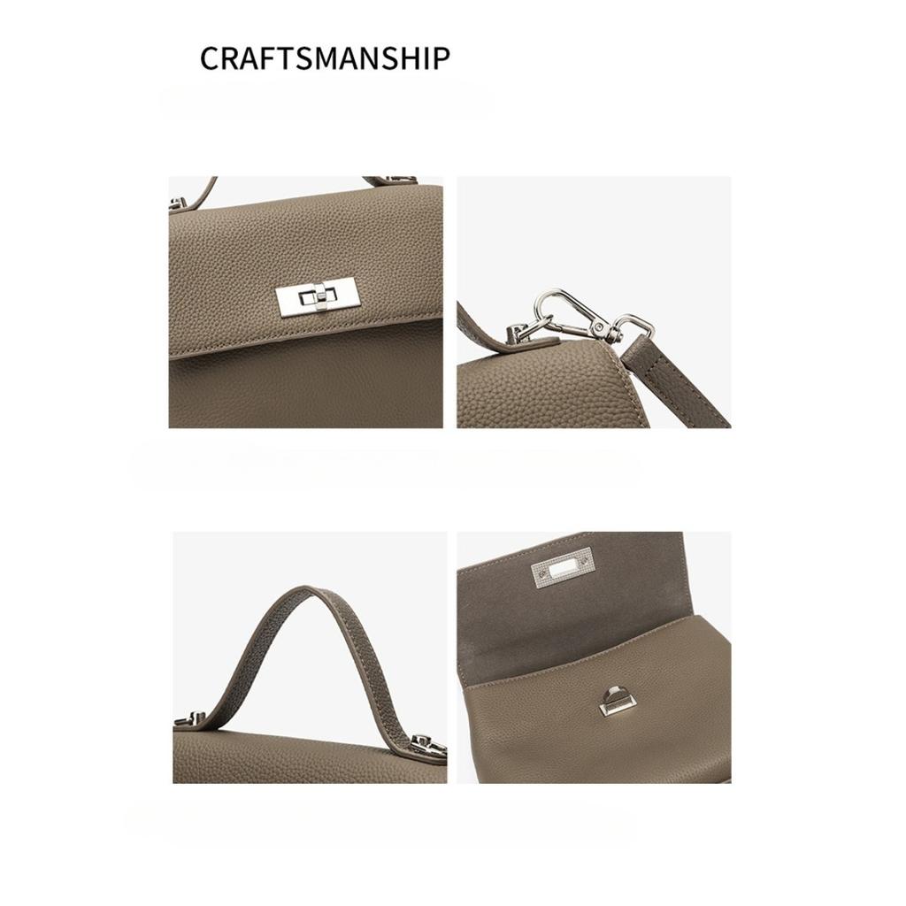 Niche 2025 New Kelly Bag Single Shoulder Premium Oblique Span Bag First Layer Cowhide Handbag Soft Leather Versatile Women's Bag