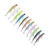 11 Pcs Simulation Minnow Lure Plastic Fishing Bait Fishing Accessories with 3 Hooks for Bass Freshwater