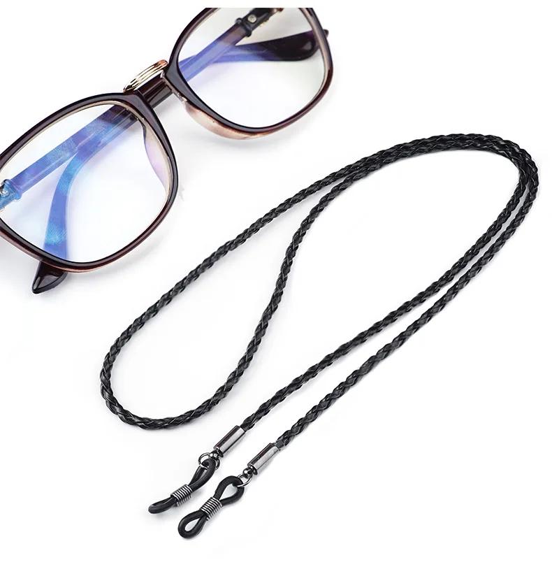 Sports Anti-Slip Glasses Leather Rope Chain Eyewear Braided Glasses Lanyard Strap Vintage Convenient Durable Glasses Accessories