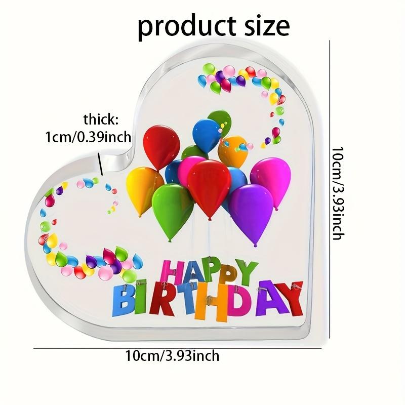 Charming Heart-Shaped Acrylic Birthday Gift - Perfect for Friends, Car Interior Accessory & Desk Decor- Acrylic Desktop Ornament 