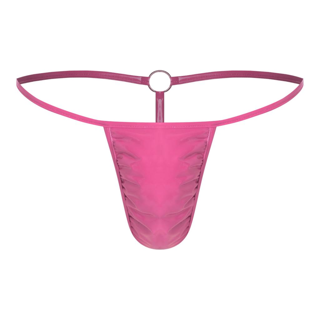 Per Uomo G-string Lucido Perizoma Vita Sottile Tasca Sporgente Anello a O Dorso a T Slip