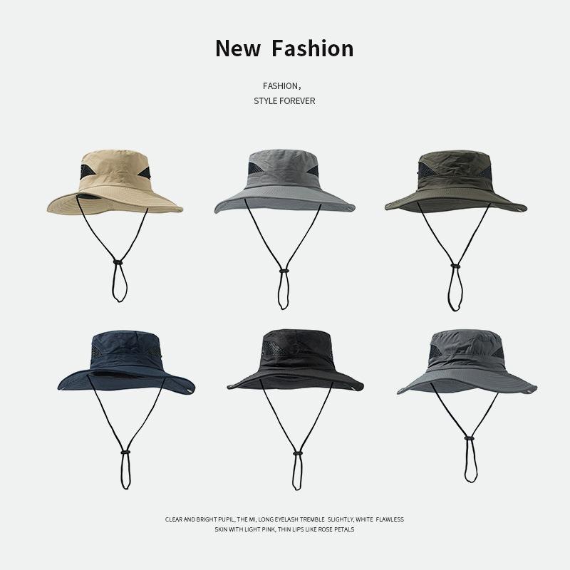 Bucket hat outdoor men's hat summer thin anti-ultraviolet women's sunshade quick-drying sunscreen breathable mountaineering hat