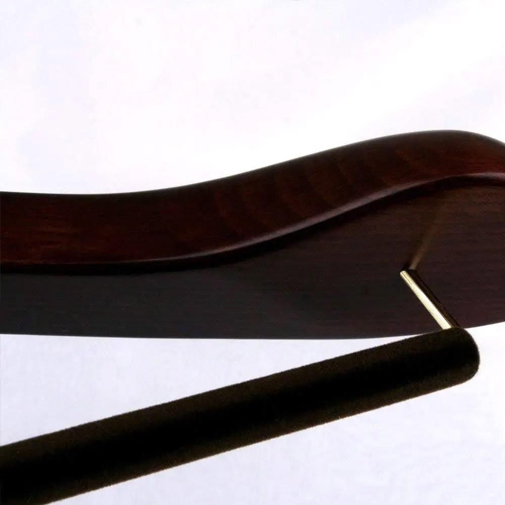 Retro Wide Shoulder Wooden Hangers Men's Suit Outerwear Hanger With Pant Bar Closet Wood Anti-slip Jacket Suit Clothes Hangers