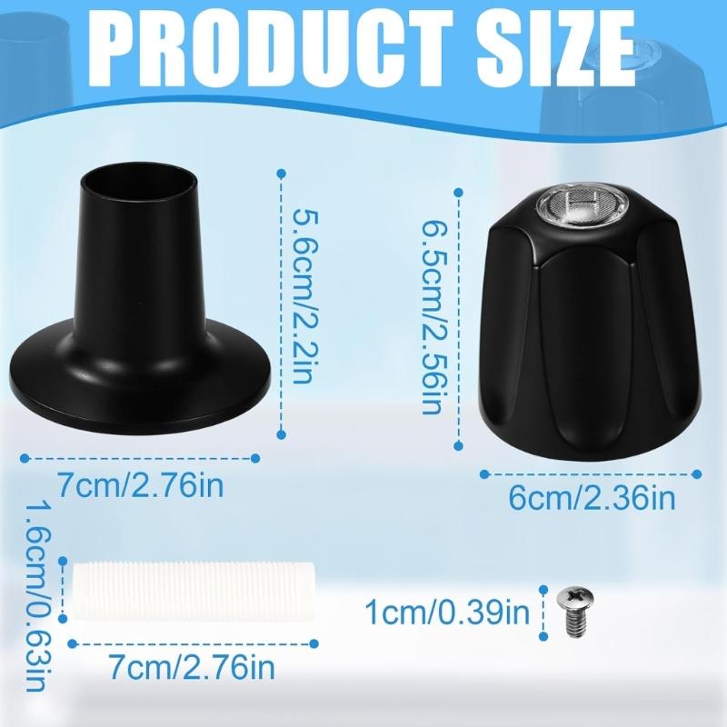 4Pcs Bathroom Faucet Handle Upgrade Kit Sturdy Kirsite Shower Controlling Knob Accessories Shower Handle Kit
