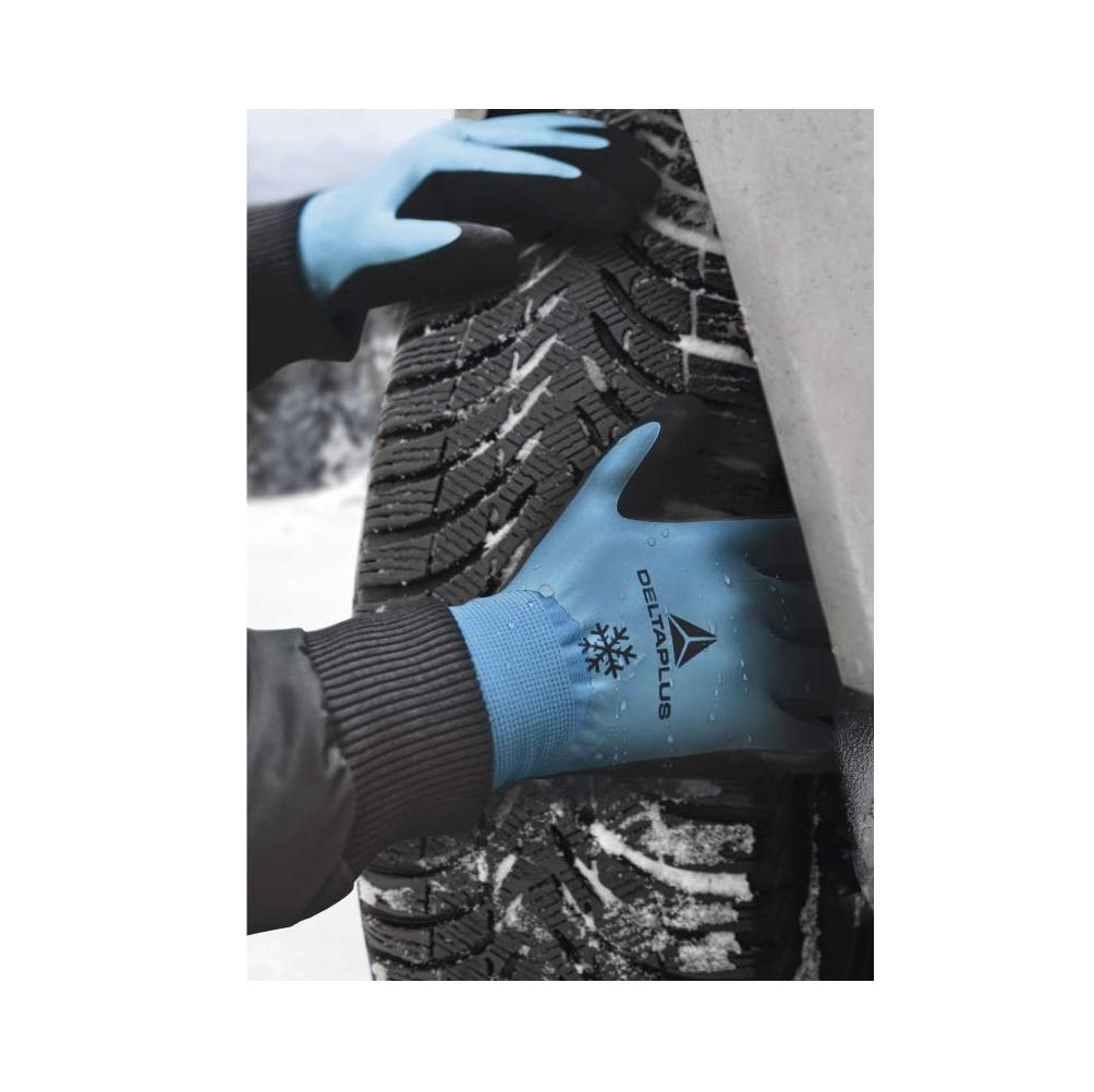 Delta Plus THRYM VV736 Gloves Weather Weather Acrylic Brushed Lining with Nitrile High Thermal Abrasion XL 79626 Waterproof, Non-Slip (Cold Model),