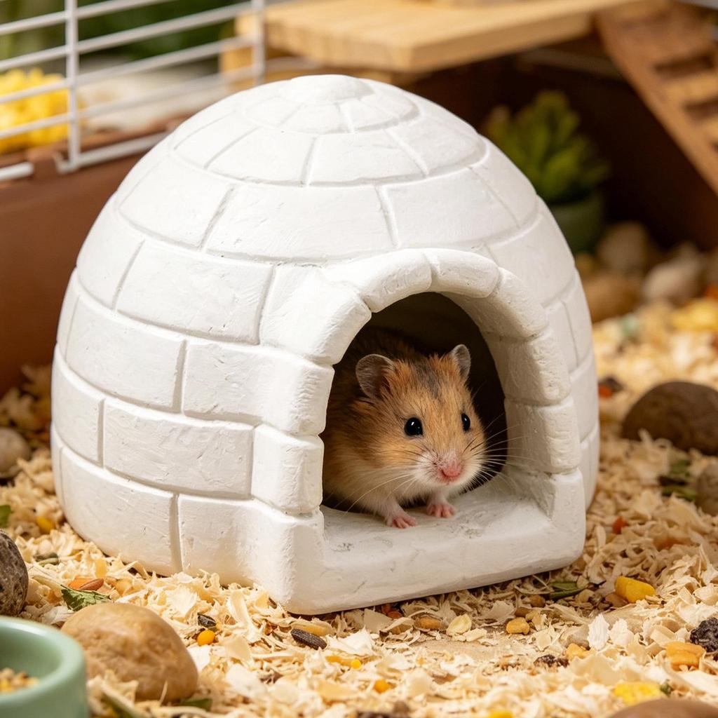 Hamster House For Cage Cooling Resin Gerbil Shelter Summer Chinchilla Habitat For Pet Parents Animal Lovers Kids Teens Adults