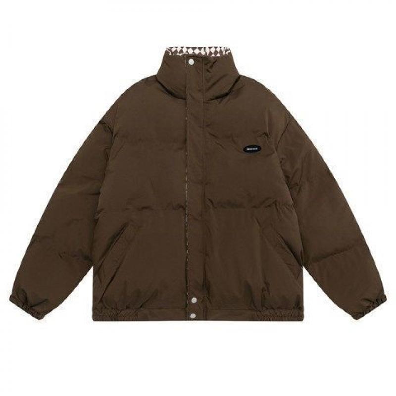 Chessboard Plaid Cotton Coat Women's Winter Retro Harajuku Thick and Loose Bread Suit Unique Design