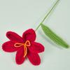 Gehäkelte Tulpe mit Stiel Blatt Handgefertigt Strickblume Ornament Garn Florale Dekoration Muttertag Geburtstag Weihnachtsgeschenk