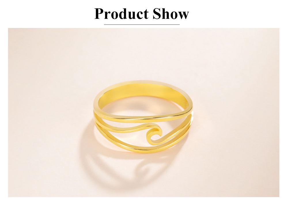 Cazador Minimalist Sea Wave Rings for Women Men Stainless Steel Finger Ring Jewelry Party Birthday Anniversary Gift Wholesale