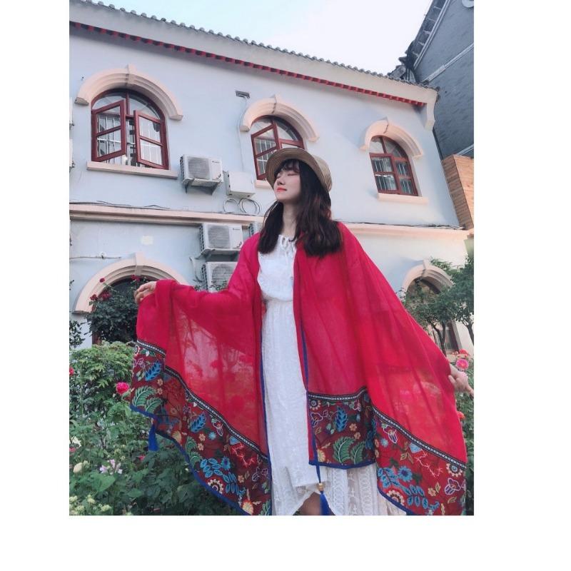 Thin Summer Ethnic Style Scarf For Travel Photo Shoot