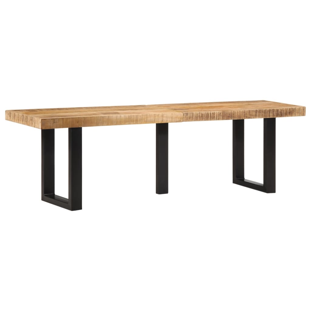 Bench 160 cm Rough Mango Wood and Steel