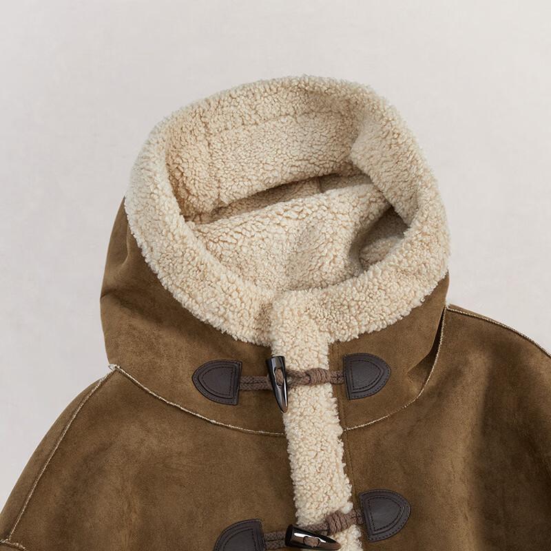 Women's Color-Block Hooded Duffle Coat