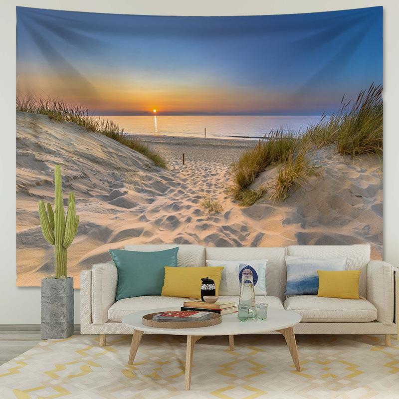 Scenic landscape background fabric digitalprinted polyester tapestries living rooms bedrooms macrame wall hanging room decor