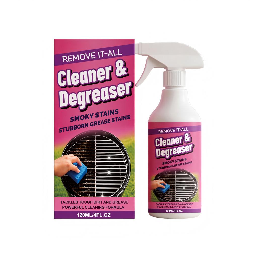 Rimuovi Tutto Detergente e Sgrassatore 120ml Formula Potente per Rimuovere Macchie di Fumo e Grasso Ostinato da Griglie e Superfici