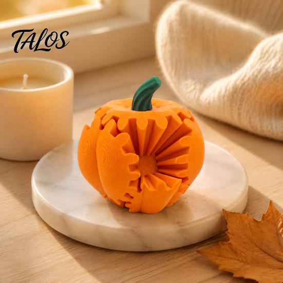 Novelty Desk Gadgets 3D Printed Gear Ball Pumpkin Fidget Toy, Flexible Spinner Ornaments, Toy Stress Relief Sensory for Home Office Anxiety