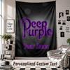 Wall Hanging Tapestry With Custom Name & Text, Deep Purple Decorative Tapestry For Bedroom