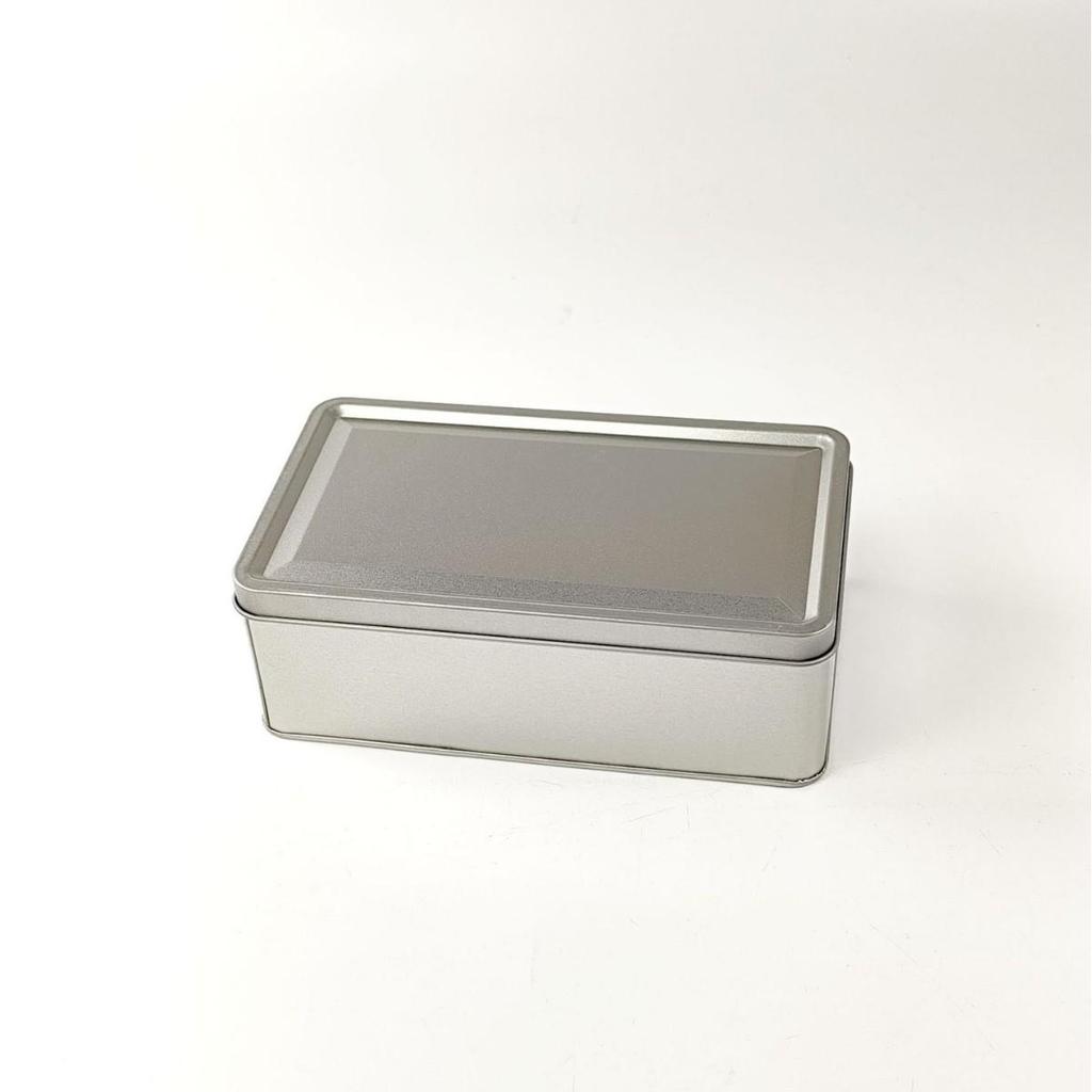 Rectangular Buckled Tin Cookie & Candy Box with Flip-Top Lid