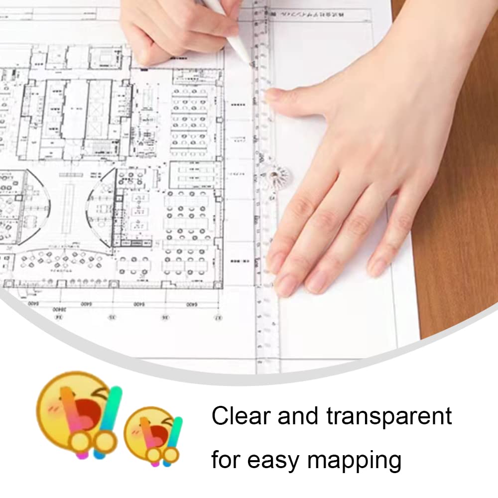 6 Pcs Folding Ruler Clear Ruler Soft Ruler for School Teacher Office Student Learning Supplies(Blue Red Transparent)