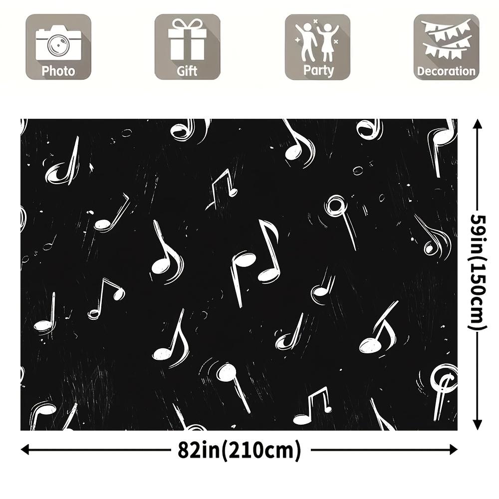 1 Stück Stoff mit Musiknoten-Hintergrund im Bobo-Stil, aus Polyester, geeignet für Hochzeiten und allgemeine Dekorationszwecke