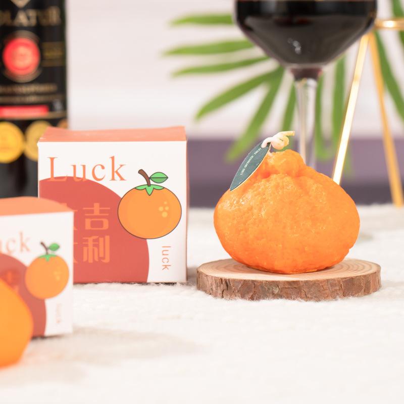 Creative Ugly Orange Scented Candle Fruit Bridesmaid Candle Wedding Souvenir Photo Props Decoration