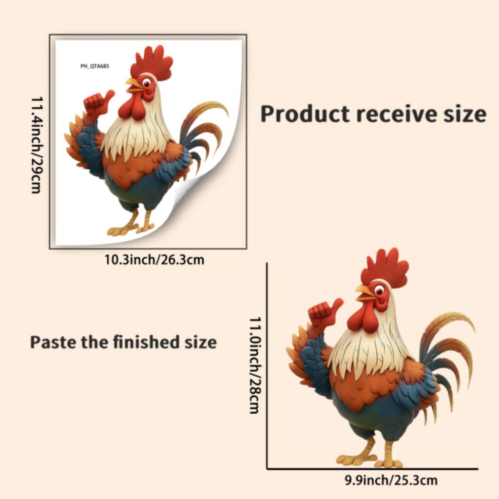 Creative Colorful Rooster Wall Stickers Car Stickers Kitchen Stickers Home Decoration
