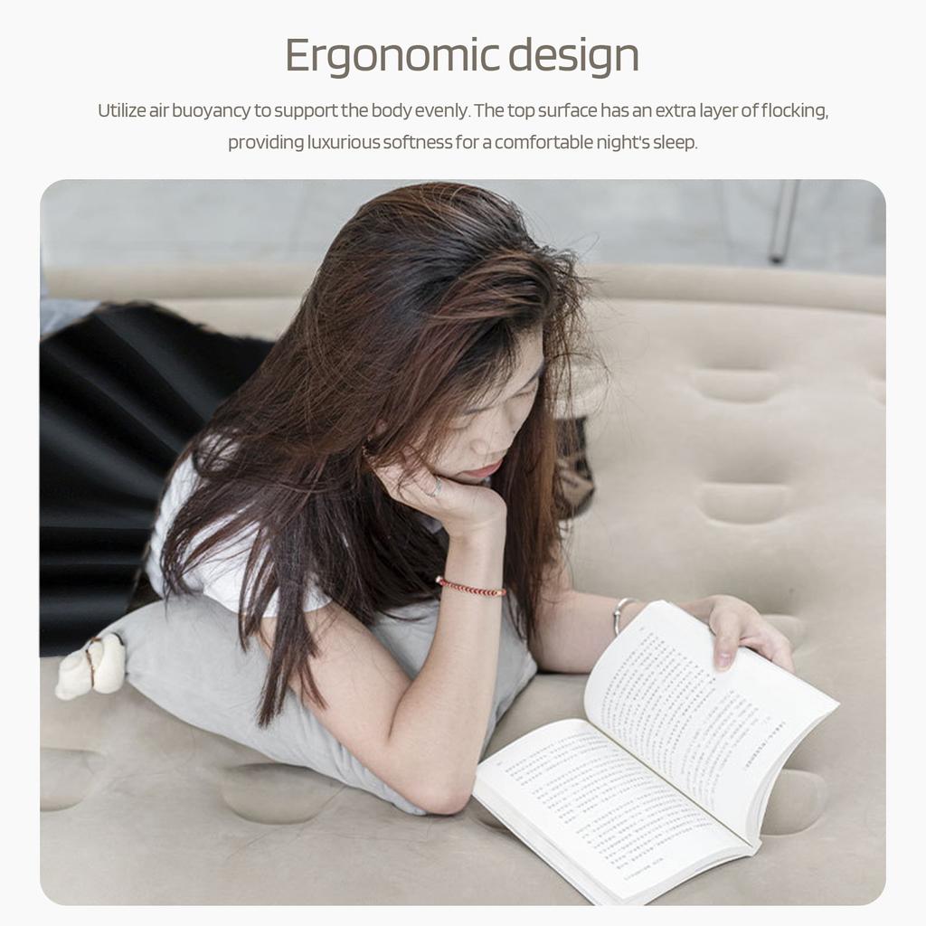 Interior Air Mattress Mats Flocking Inflatable Sleeping Mattress Luxury 2 Person Camping Bed Mat Built-in Pump Thicken Mat Home