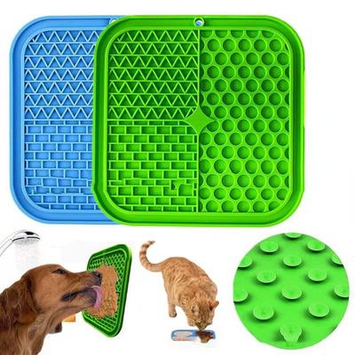 Silicone Dog Lick Pad Pet Dogs Cats Slow Food Bowls with Suction Cup Feeding Food Bowl Dog Slow Feeders Treat Dispensing