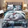 Sleeping Elephant Bedding Set Goodnight Duvet Cover, Modern Bed Cover Home Decor Single Double Queen King Full Size Beds