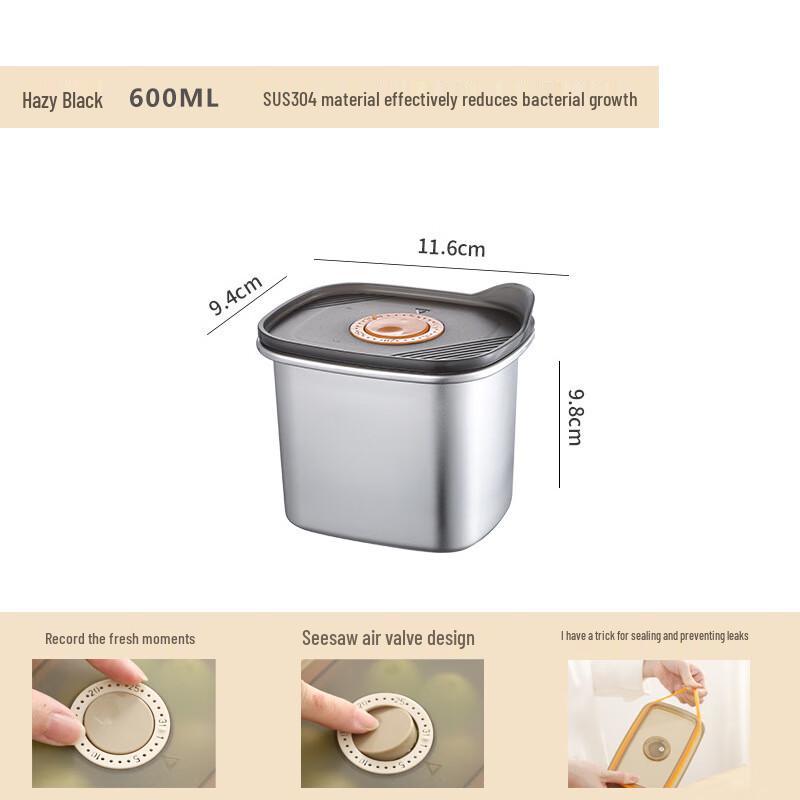 OEING Stainless Steel Fresh-keeping Box 600ML