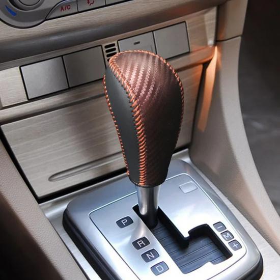 Customize Fit for Old Ford Focus Hand-sewn Genuine Leather Carbon Fiber Gear Shift Cover