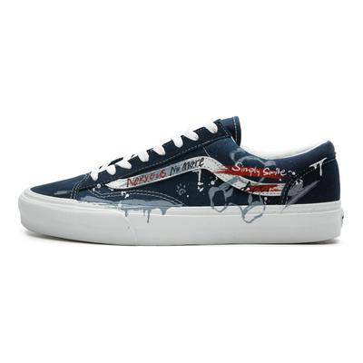 Estilo 36 Tela Resistente a la Abrasión Resistente a la Abrasión Zapatillas de Skate de Caña Baja Unisex Azul VN0A3DZ3RFL(Equipo 613-)
